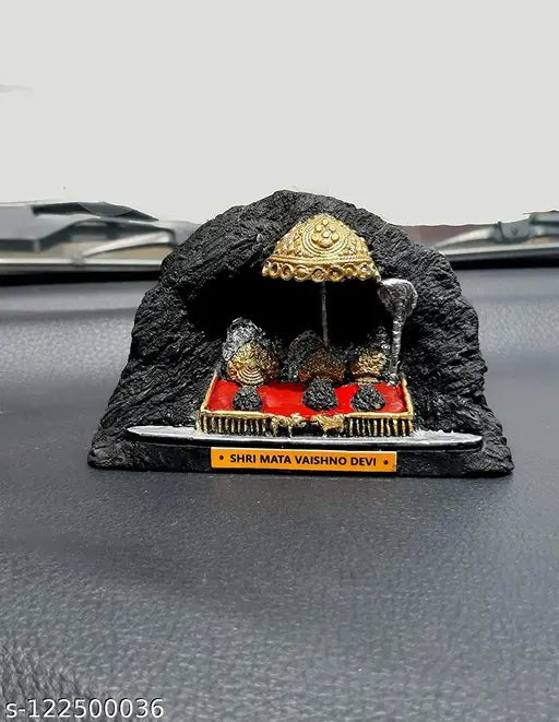 Small, poly resin MATA Vaishno Devi figurine by SCULPTO MANIA. Handcrafted Indian god idol, sanitized with gangajal