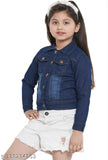 Dark denim jacket with short sleeves