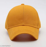 Bright yellow cotton adjustable cap, casual wear