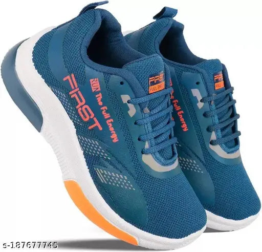 Blue and orange sports sneakers, FITLER, designed for running shoes for boys and girls
