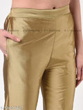 Golden Taffeta silk pant with cotton lining, elegant and trendy women's ethnic wear in Best Price