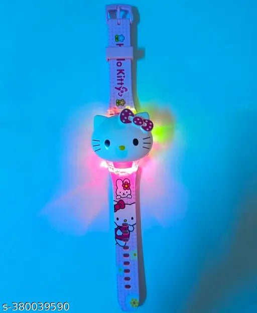 Pink kitty face digital watch for kids girls