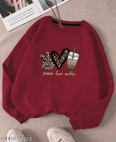 Stylish wool sweatshirt with printed net pattern, long sleeves for teens (12-16 years)