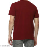 Classic cotton short-sleeve men's t-shirts, round neck, kotha fabric, mehroon color