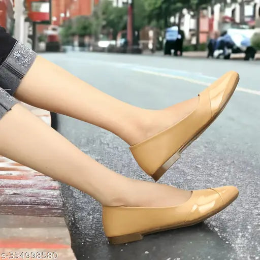 PU ballerinas, colorblocked bellies by Rimezs, India-sized 4-8
