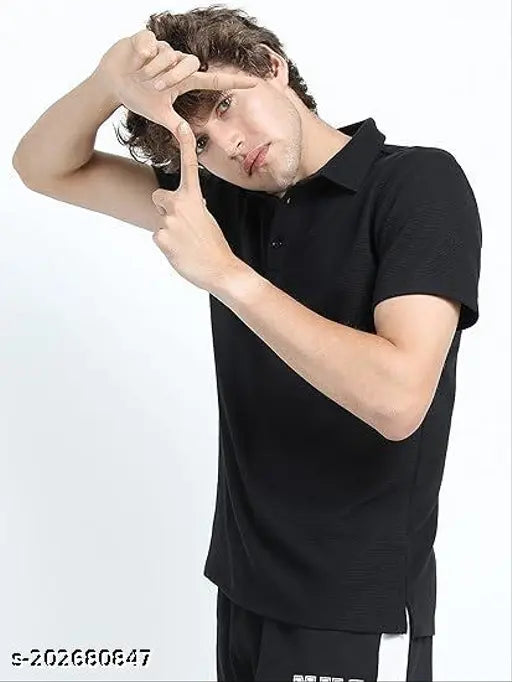 Multicolor cotton blend men's polo neck T-shirt, durable stitch and quality finish for comfort in all seasons