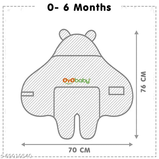 Star Blue OYO BABY hooded fleece sleeping bag/blanket, soft & cozy for heavy winter use (76 cm x 70cm, 0-6 months)