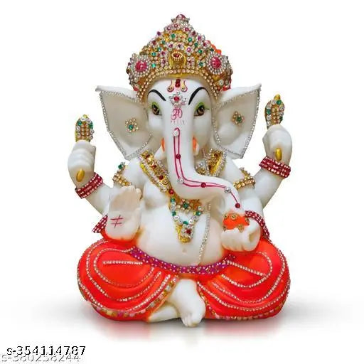 Ganesha resin statue (23cm x 23cm x 15cm), traditional Indian housewarming gift showpiece for living room