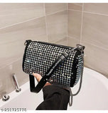Black imported rhinestone QUALITY baguette sling bag with multiple card slots