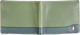Green-blue faux leather men's wallet with 5 compartments, solid design. Durable accessory for men by Giovanny (India)
