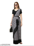 Georgette saree with printed geometric design, black border