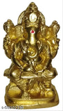 Poly resin, Indian handcrafted 8cm height Ganesh Idol - Decorative writing Ganesha/Ganapathi/Ganpati/Vinayaga figurine
