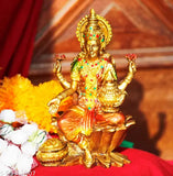 Gold Resin Lakshmi Statue for Diwali decorations, Maa Laxmi Ji's Murti, attractive wealth & success symbol, Indian handcrafted