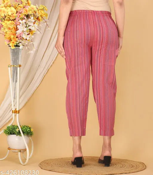 Cotton yarn dyed pant, printed net pattern, 100% cotton with Color Lock Technology. Stylish traditional look, lightweight and soft for skin, suitable for functions, festivals, parties, weddings. High-quality material ensures comfort as casual, formal or party wear. Available in sizes L, XL, XXL. Hand/machine washable, made in India
