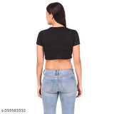 Peach cotton blend crop top pack of 2, Indian women's fashion with printed pattern, short sleeves and flattering crop length