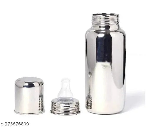 Stainless-Steel 302 Grade baby milk feeding bottle, lightweight, leakage-proof, easy clean design - pack of 2 (toddler)