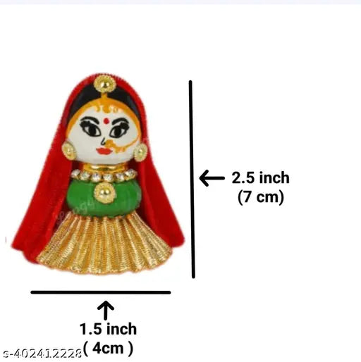 Synthetic resin idol of Riddhi-Siddhi duo, Indian goddesses of prosperity and blessings, with divine aura, adorned in rich attire and jewels