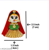Synthetic resin idol of Riddhi-Siddhi duo, Indian goddesses of prosperity and blessings, with divine aura, adorned in rich attire and jewels