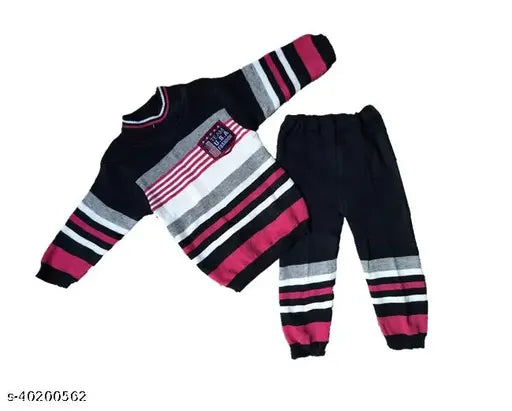 Multicolor woolen sweater for boys, full sleeves, printed pattern - Rebiva Pretty Stylish Pack of 1 (6-24 months)