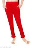 Red pencil pants, casual fit for women