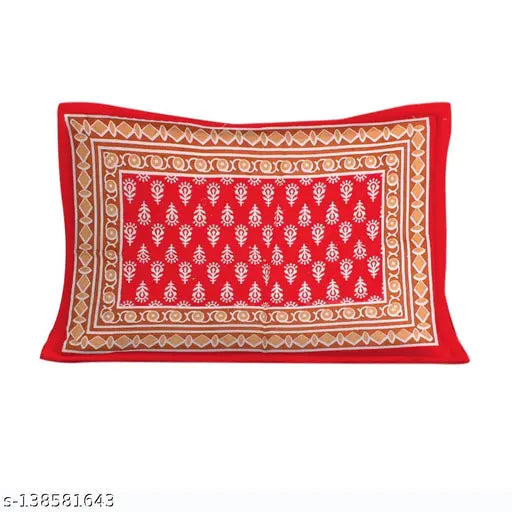 Cotton ethnic motif single bedsheet combo (2 sheets & 2 pillow covers) - Jaipur style, ideal for summer