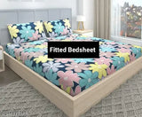 Luxury cotton double bedsheet [72X78 inches] with 2 floral pillow covers [18X28 inches], heavy quality and superfine for summer use, ideal for adults