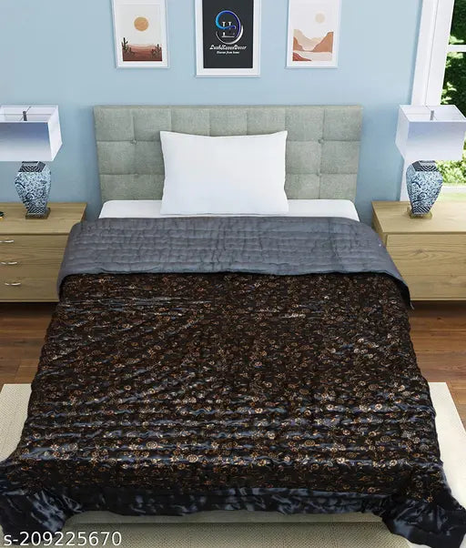 Grey satin quilt