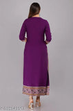 Purple rayon kameez with embroidered borders