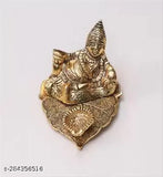 Metal Divya Shakti Kuber Deepam oil lamp showpiece, Indian decorative item for Lakshmi Kubera Pooja, length 9cm, height 11cm, breadth 7cm, symbolizing material growth and prosperity
