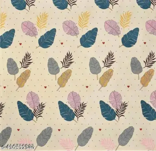 Premium quality cotton fitted bedsheet with botanical print, soft texture ideal for summer use by adults