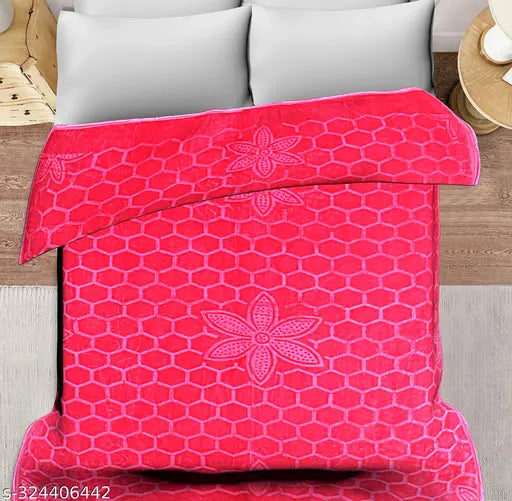 Microfiber double bed Kambal blanket, ideal for AC rooms, solid print Main image
