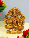 Panchmukhi Hanuman Idol: Gold-plated, traditional Indian design for home, temple, office gifting. Handcrafted, white metal casting with antique finish. Ideal religious gift for celebrations, worship