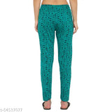 Blue printed cotton relaxed fit track pants for women, Girl's, pack of 2