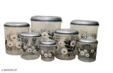 Clear plastic grocery container pack of 6 in various sizes: 1000ml, 2000ml, 3000ml, 6000ml, 8000ml, 12000ml