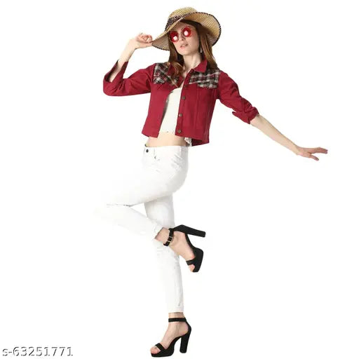 Cotton blend printed twill jacket for women in latest design, trendy and stylish single piece