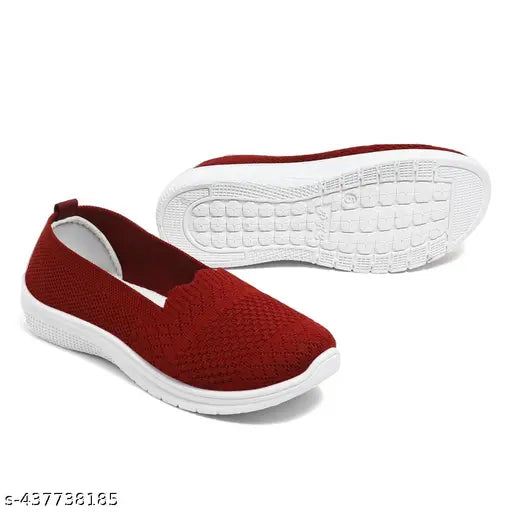 Red, mesh fabric, stylish summer bellies for women
