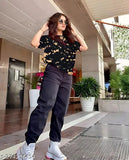 Cotton tie-dye short sleeved t-shirt for women, unique print design, perfect for casual wear