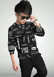 Sarte Fashion Boys Black Cotton Stylish Printed T-shirt