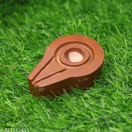 Red Marble Shivling base holder, original Narmada stone Jaladhari for home puja, 3 inch