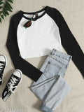 Cotton crop raglan full sleeve, solid net long-sleeved top for women, XS-XXXXL sizes on display