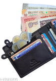 Brown genuine leather, RFID protected men's formal wallet with 5 compartments, solid design. High quality, limited edition bifold wallet from India