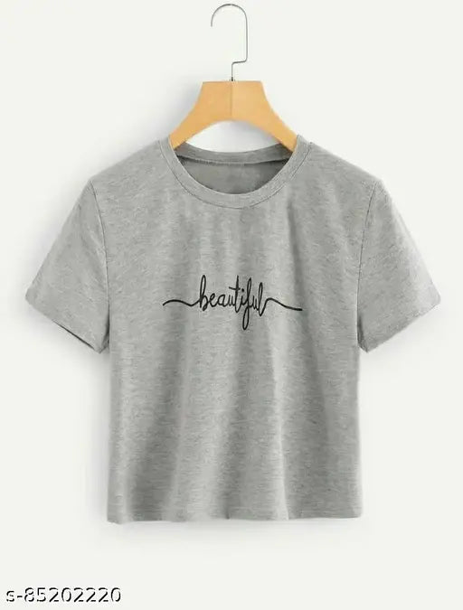 Cotton blend crop top with printed net pattern, stylish and XL size (Bust 40in, Length 17in), suitable for warm weather wear