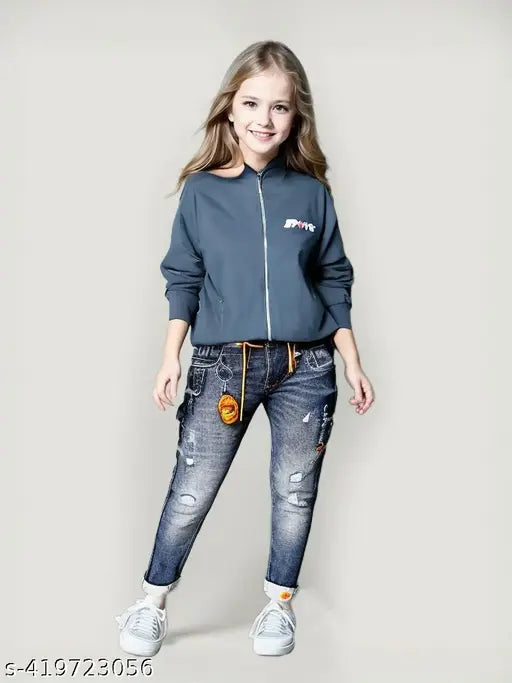 Winter wear jacket, solid polyester blend for kids boys and girls