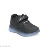 Black and white soccer sneakers, adjustable velcro strap, casual kids' shoes, comfortable walking shoes for kids