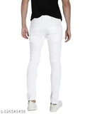 Slim fit plain white denim jeans for men by Markview, hand wash only, size 28, 30, or 32