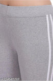 Gray jogger pants with white line detail