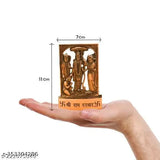 11cm copper finish Ram Darbar idol, traditional Indian religious sculpture