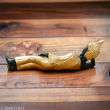 Resin sleeping Buddha statue, decorative figurine for living room or home garden, 33cm x 10.5cm x 10cm from India