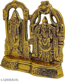 Metal Lord Tirupati Balaji Govinda Srinivasa Lord Sri Venkateswara tabletop statue, Indian spiritual home decor for temple idols & figurines