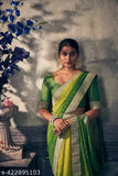Green Georgette saree with blouse, foil floral print